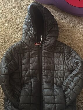 Cat & Jack Black Quilted Hooded Puffer Jacket